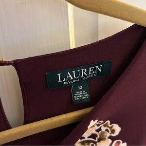 Lauren Ralph Lauren Deep Burgundy Floral Midi Dress - 12